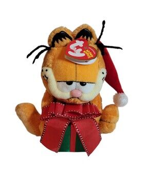 2005 Ty Original Beanie Babies Garfield Cat Happy Holidays Plush Toy